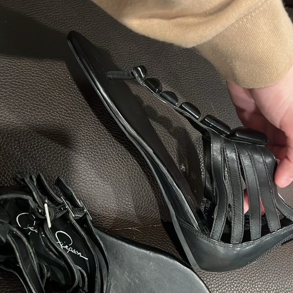 Jessica Simpson Demeter Black Leather Thong Sandal - Size 7 - Picture 7 of 7